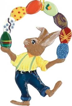 Pendentif : lapin jongleur 