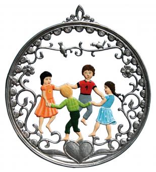 Tableau mural/de fenêtre : tableau rond, ronde d'enfants 