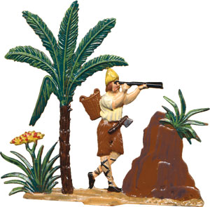 Robinson with palm tree 