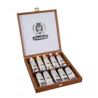 Small wooden box, with 10 x 35 ml tubes 