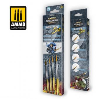 Ammo Wargaming Universe - Set de pinceaux Shaders & Washes 