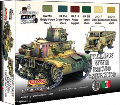 Lifecolor Farbset Italienische Fahrzeuge im 2. Weltkrieg 