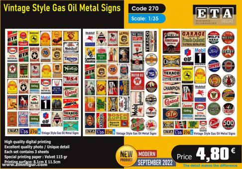 Vintage Style Gas Oil Metal Signs 