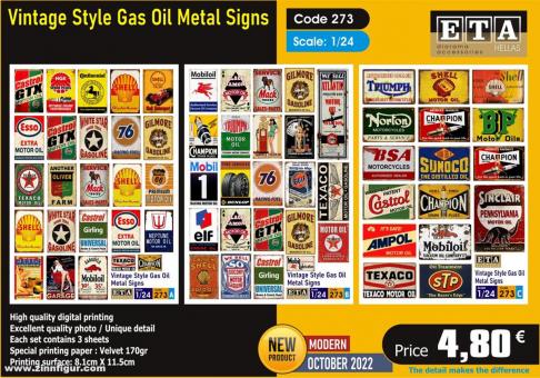 Vintage Style Oil Gas Metal Signs 