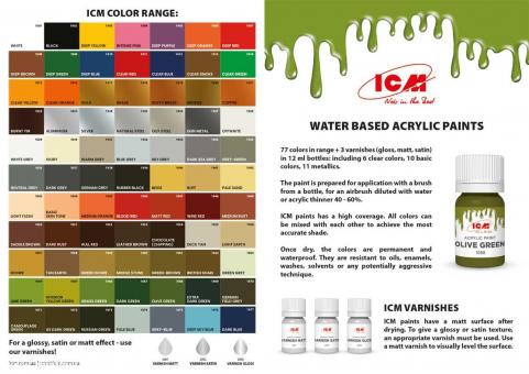 ICM Water based acrylic paints - Color chart 