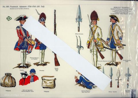 Brauer, H. M. (éd.) : Uniformbogen Nr. 189 Teil 3 Frankreich. Infanterie 1756-1763 