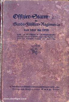 Eberhardt, M. v. : liste des officiers du régiment des fusiliers de la Garde de 1826 à 1918 