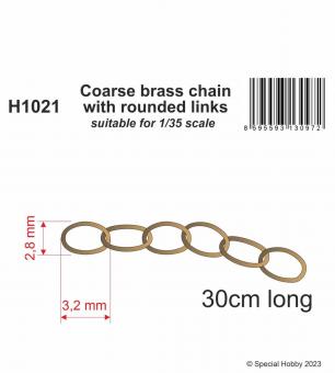 Coarse Brass Chain with Rounded Links 