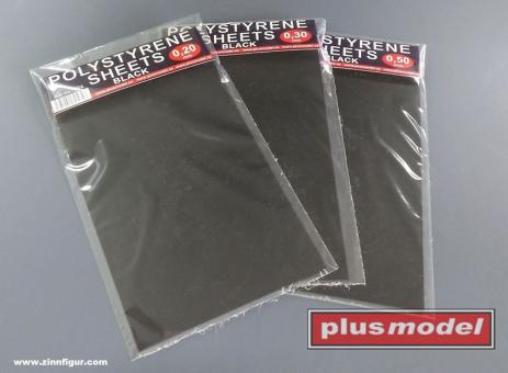 Plaques de polystyrène - noir 0,3 mm 