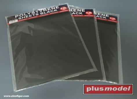Große Polystyrolplatten - Schwarz 0,2 mm 