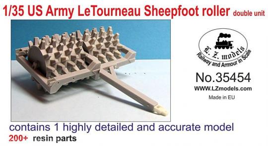 US Army LeTourneau Sheepfoot Roller Double 