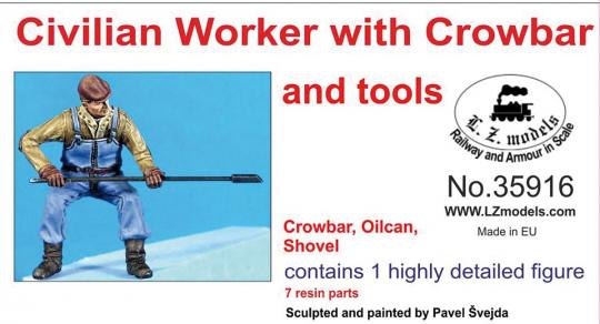 Civilian Worker with Crowbar and Tools 