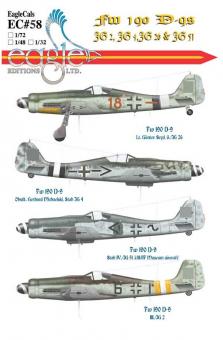 Fw 190D-9 "JG2, JG4, JG26 & JG51" Decals 