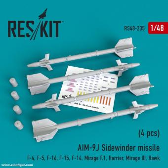 Missiles AIM-9J Sidewinder (4 pièces) 