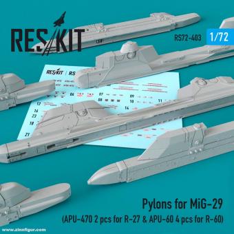 Pylons for MiG-29 (APU-470 2 pcs for R-27 & APU-60 2 pcs for R-60) 