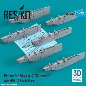 Pylons for NAVY A-7 "Corsair II" with MAU-11 Bomb Racks (3D Printing) 