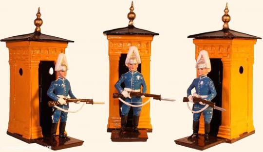 Swedish Mounted Life Guard Full Dress with sentry box 