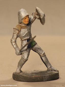 Elastolin : chevalier à pied se battant avec épée et bouclier, 11e siècle - 15e siècle. 