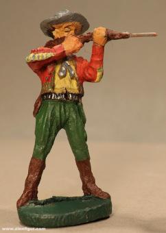 Elastolin : Cowboy debout avec un fusil tirant, 19e siècle 