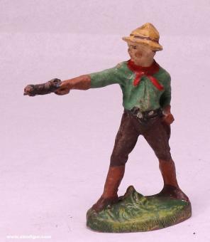 Elastolin : Cowboy tirant avec un revolver, 19e siècle 