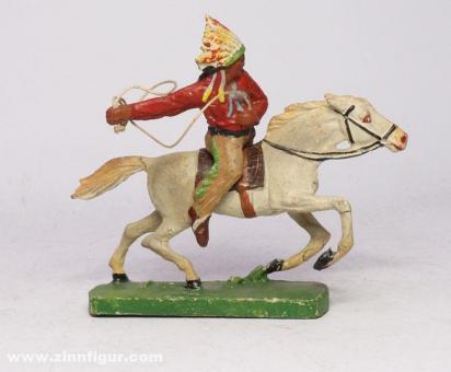 Elastolin : Indien à cheval avec lasso, 19e siècle 