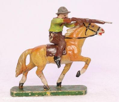 Elastolin : Cowboy tirant à cheval, 19e siècle 