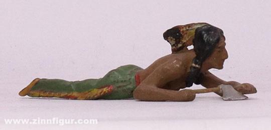 Indian crawling with tomahawk 