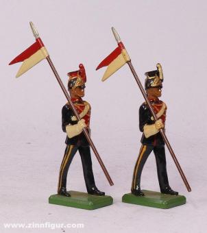 Two lancers marching 