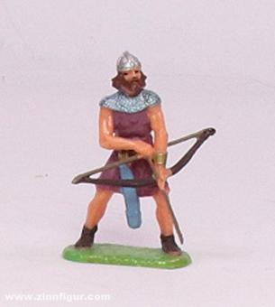 Archer normand appliquant une flèche 