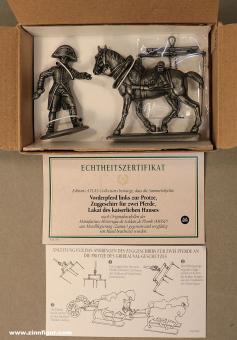 Atlas-Verlag : Cheval de bât gauche zur Protze, harnais de traction pour deux chevaux et laquais de la maison impériale, 1804 à 1815 
