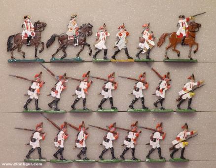 Figurines en étain de Kiel : Grenadiers allemands en marche, 1712 à 1786 