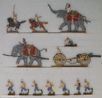 Rieger : Artillerie à éléphants en Inde vers 1890, 1870 à 1902 