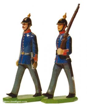Casting mold: officer and soldier, marching 